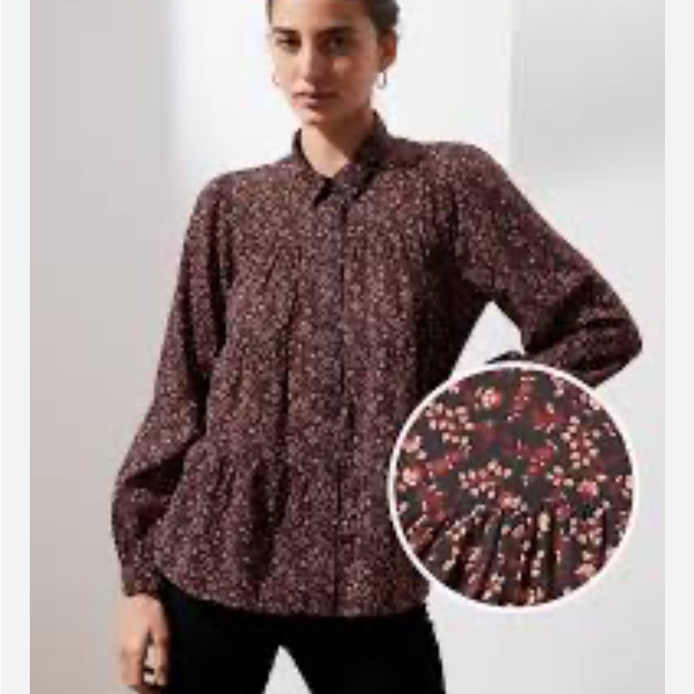 Banana Republic TIERED BUTTON-DOWN Blouse